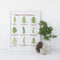 Ferns of the Pacific Northwest Art Print featuring detailed botanical illustrations, presented with a candle and plant in a glass jar. Frame not included.