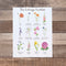 Cottage Garden Art Print featuring watercolor illustrations and names of cottage garden flowers, designed by Seattle artist Brigida Swanson, unframed, 11x14 inches.