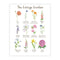 Cottage Garden Art Print showcasing watercolor flowers with names; perfect for adding floral charm to any room.