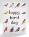 Happy Bird Day - Birding Birthday Card featuring watercolor birds, perfect for bird lovers. Folded, blank inside, includes kraft envelope. Ideal for wildlife enthusiasts.