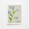 Forget Me Not Card - Botanical Everyday Card featuring watercolor illustration of blue forget-me-not flowers and green leaves, blank inside, with recycled kraft envelope.