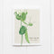 Sugar Snap Pea Card featuring a watercolor illustration of a sugar snap pea plant with handlettered names, blank inside for personal messages.