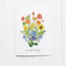 Watercolor Pride Bouquet Card featuring Douglas fir life cycle illustration, celebrates environmental activism; blank inside with kraft envelope. Created by artist Brigida Swanson at Yardia.