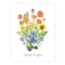 LGBTQ Pride Greeting Card featuring a watercolor bouquet of rainbow flowers with proud of you message, designed by queer artist Brigida Swanson.