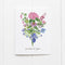 Bisexual Pride Bouquet Card featuring a watercolor floral design and proud of you message. Blank inside, includes kraft envelope. Created by queer Seattle artist Brigida Swanson.