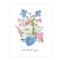 Transgender Pride Bouquet Card featuring watercolor flowers and the text proud of you, designed by queer artist Brigida Swanson. Perfect for supporting trans loved ones.