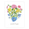Pansexual Pride Bouquet Card featuring a watercolor floral design in pansexual flag colors with proud of you message, created by Seattle artist Brigida Swanson.
