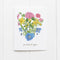 Pansexual Pride Bouquet Card featuring a watercolor floral design with proud of you message, blank inside, includes a kraft envelope.