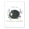 Cat Vet Appreciation Card featuring a black cat curled up with flowers. Created in watercolor by Brigida Swanson, it's ideal for expressing sympathy and gratitude.