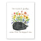 Cat Pet Sympathy Card featuring a sleeping black cat surrounded by watercolor flowers, inspired by the Rainbow Bridge, offering comfort for pet loss.