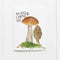 Mushroom Love Card featuring two mushrooms with I'm so glad I found you text, perfect for Valentine's or anniversary, from Yardia's nature-inspired stationery collection.