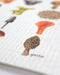 Close-up of a Mushrooms Sponge Cloth, featuring watercolor mushroom illustrations on a cellulose and cotton blend, designed for eco-friendly dish cleaning.