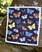 Butterflies Sponge Cloth - Cellulose Sponge Dish Cloth featuring a watercolor butterfly pattern on a deep purple background, emphasizing eco-friendly design and sustainability.