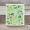 Wildflowers Sponge Cloth - Cellulose Sponge Dish Cloth featuring watercolor wildflowers on a green background, showcasing sustainable and eco-friendly cleaning options.