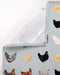 Chickens Tea Towel - Organic Cotton Kitchen Towel with watercolor chicken pattern, designed by Brigida Swanson, offering a stylish, durable, and eco-friendly kitchen accessory.