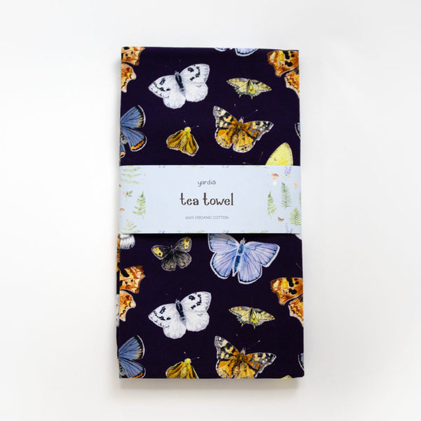 Butterfly Organic Cotton and Linen Kitchen Towel