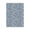 Salmon Tea Towel - Organic Cotton Kitchen Towel featuring watercolor Pacific salmon illustrations on a blue background, with a corner hang loop for easy storage.