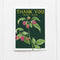 Thank You Berry Much Card featuring a watercolor illustration of raspberries and leaves, inspired by vintage seed packets. Perfect for expressing gratitude with a playful touch.