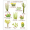 Cacti and Desert Plants Art Print featuring detailed watercolor illustrations of various cacti and desert plants, showcasing the beauty of the Southwest desert.