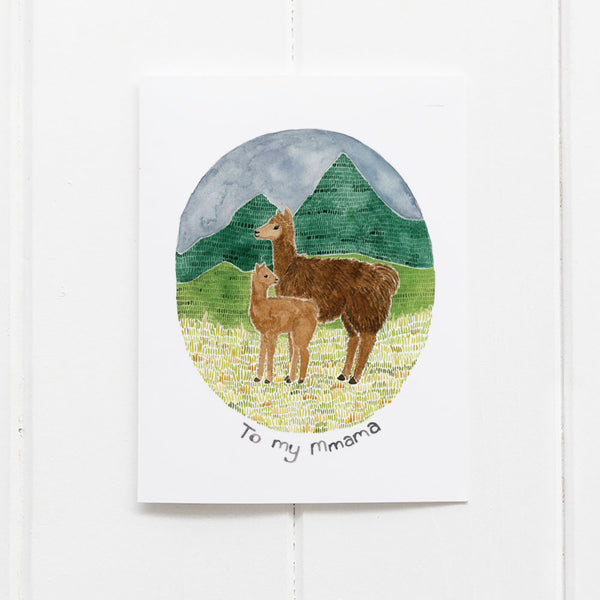 Llama mom card by Yardia