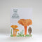 Mushroom Mother's Day Card featuring watercolor illustrations of mushrooms and a frog, conveying appreciation with a heartfelt message. Blank inside, includes kraft envelope.