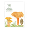 Mushroom Mother's Day Card featuring watercolor mushrooms and plants, designed by Brigida Swanson, blank inside, includes a kraft envelope.