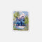 Hafa Adai Sticker featuring a watercolor beach scene with palm trees and Hafa Adai text, inspired by CHamoru heritage, perfect for decorating personal items.