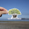 Thank Your Ancestors Sticker held by a person, featuring a watercolor illustration of Guam's nunu tree with handwritten text, inspired by CHamoru heritage.