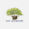 Thank Your Ancestors Sticker featuring a watercolor illustration of Guam's nunu tree with thank your ancestors text, honoring CHamoru heritage.