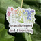 Vinyl sticker with watercolor wildflowers and hand-lettered text neurodivergent and flourishing by Brigida Swanson. Suitable for laptops or water bottles.