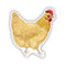 Buff Orpington Hen - Watercolor Chicken Sticker featuring a vibrant illustration of a hen with a red crest, ideal for laptops or water bottles.