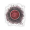 Lunar Eclipse - Watercolor Moon Sticker depicting a super blood moon with black and grey spots, designed by artist Brigida Swanson.