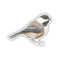 Watercolor chickadee sticker with black and white beak, designed by Seattle artist Brigida Swanson. Ideal for birders, cottagecore enthusiasts, or ornithologists.
