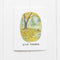 Thanksgiving Card with a watercolor illustration of an autumn park featuring a wild turkey and a give thanks message. Blank inside, includes a kraft envelope.
