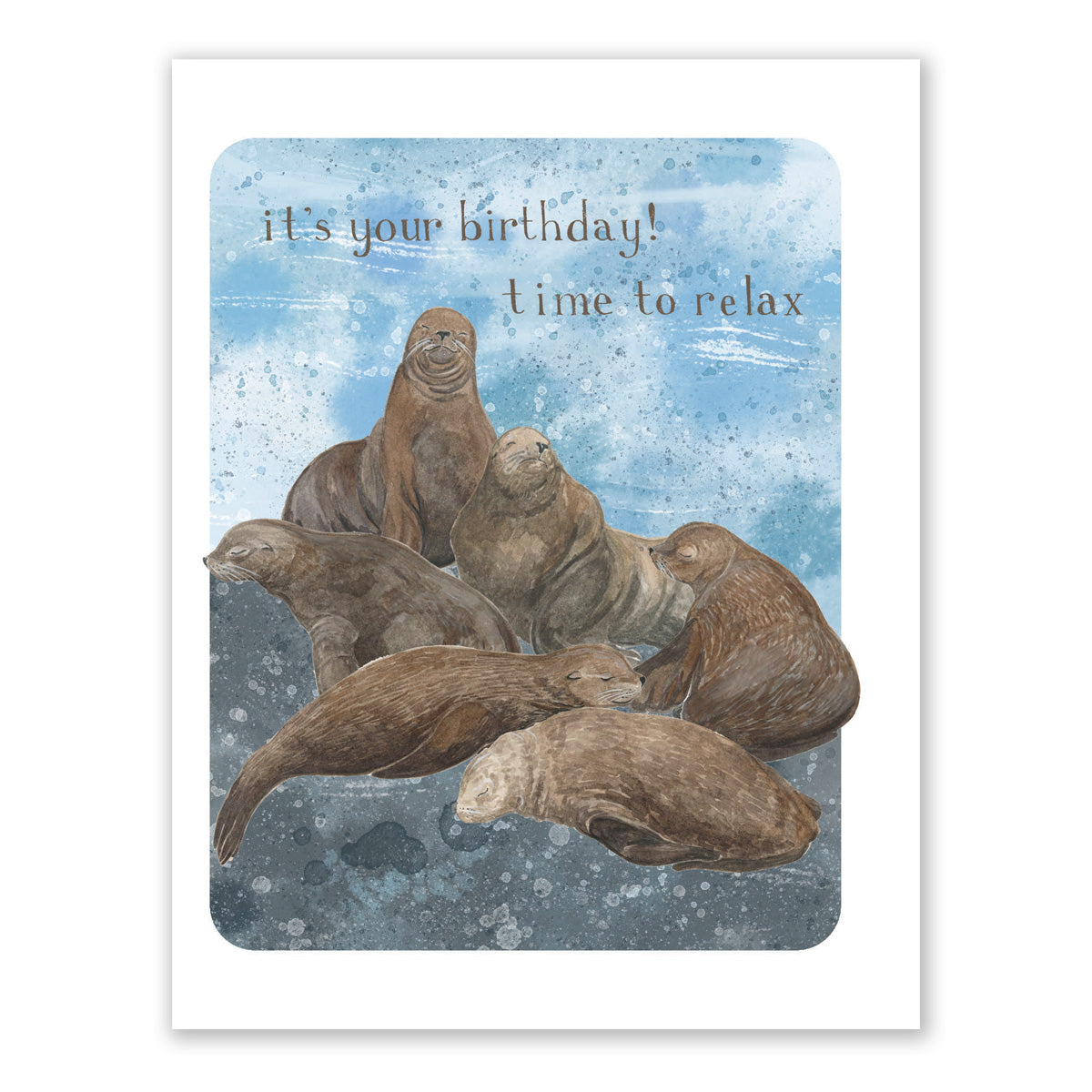 Steller Sea Lions Relaxing Birthday Card