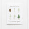 Every Small Action Card - Earth Day Card featuring a detailed watercolor pine tree drawing, combining nature-inspired art with a message of activism and environmental awareness.