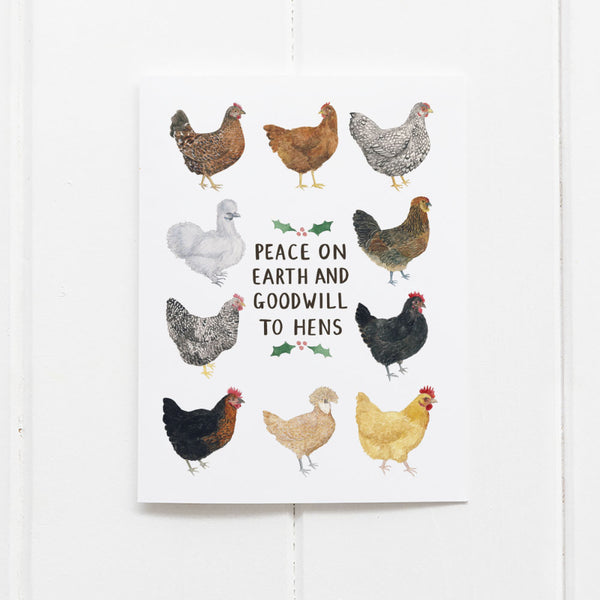 Chickens Christmas Card - Holiday Greeting Card