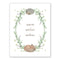 Winter Woodland Holiday Card featuring a watercolor wreath with a hedgehog and fox, hand-lettered warm winter wishes, crafted by artist Brigida Swanson.