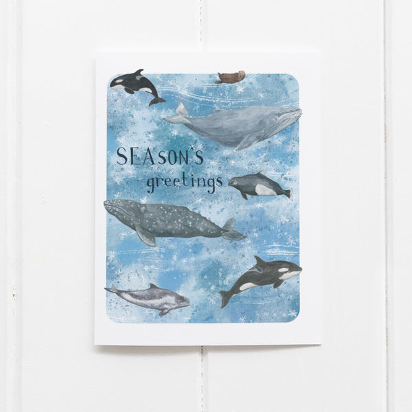Season's Greetings Coastal Holiday Card - Christmas Card