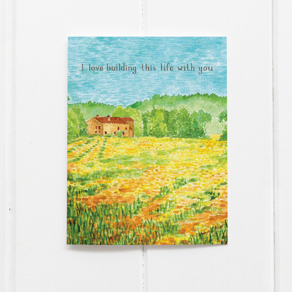 Building This Life With You Love Card - Travel-Themed Anniversary Card