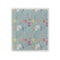Cottage Garden Sponge Cloth - Cellulose Sponge Dish Cloth featuring watercolor flowers on blue fabric, eco-friendly and biodegradable, designed by Brigida Swanson.