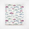Salmon Sponge Cloth – Cellulose Sponge Dish Cloth featuring colorful fish patterns, ideal for eco-friendly cleaning with watercolor illustrations of Pacific salmon.