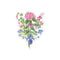 Bisexual Pride Bouquet Sticker - Watercolor botanical design with flowers in bisexual flag colors, ideal for expressing LGBTQ+ identity on various surfaces.