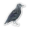 Crow Bird Sticker - Watercolor Birding Vinyl Sticker featuring a detailed raven sketch, ideal for customizing personal items. Durable, weatherproof, and dishwasher safe.
