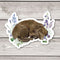 Dog and Flowers Sticker - Watercolor Dog Vinyl Sticker