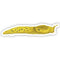 Watercolor Pacific Northwest-inspired banana slug vinyl sticker with black spots, perfect for decorating gear. Durable and weatherproof, celebrating nature's charm.
