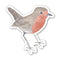 Watercolor illustration of a European robin sticker by Brigida Swanson, capturing its charm and durability for personalizing items like laptops and journals.