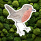 European Robin Sticker featuring a watercolor robin with reddish-orange breast on green moss, inspired by The Secret Garden. Durable and weatherproof, ideal for personalizing surfaces.