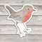 European Robin Sticker: A watercolor illustration of a robin with an orange breast and gray wings, perfect for personalizing items with durable, weather-resistant vinyl.