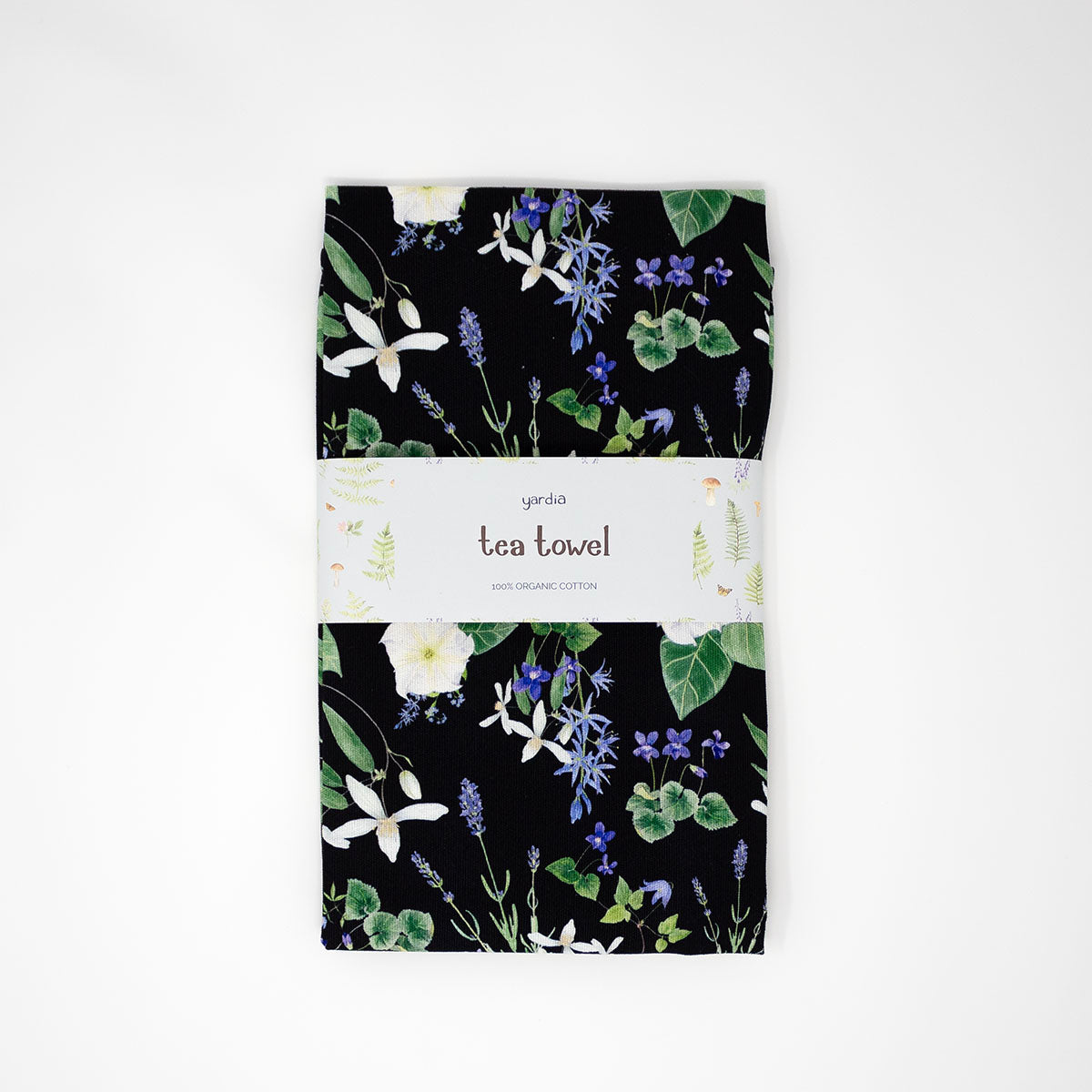 Night Garden Tea Towel - Organic Cotton Kitchen Towel